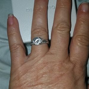 $25 sale! Sterling silver Diamonique solitaire